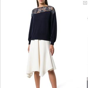 See by chole floral embroidered wool jumper